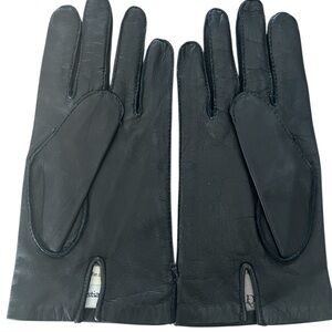 Dior Black Leather Gloves with Silk Lining